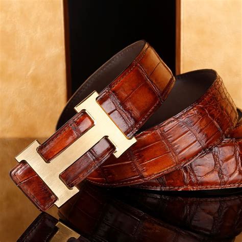 hermes mens belts luxury genuine leather crocodile|hermes crocodile belt for sale.